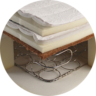 Spring mattress with firm surface